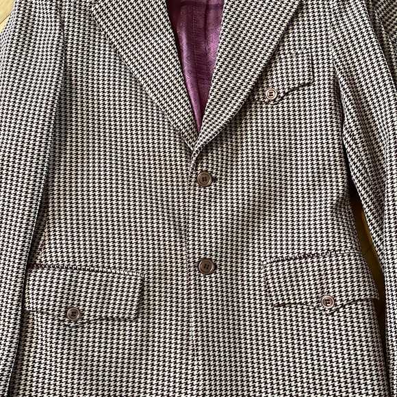 Men's 1960s checkered polyester suit with bell bottom pants - Picture 7 of 9